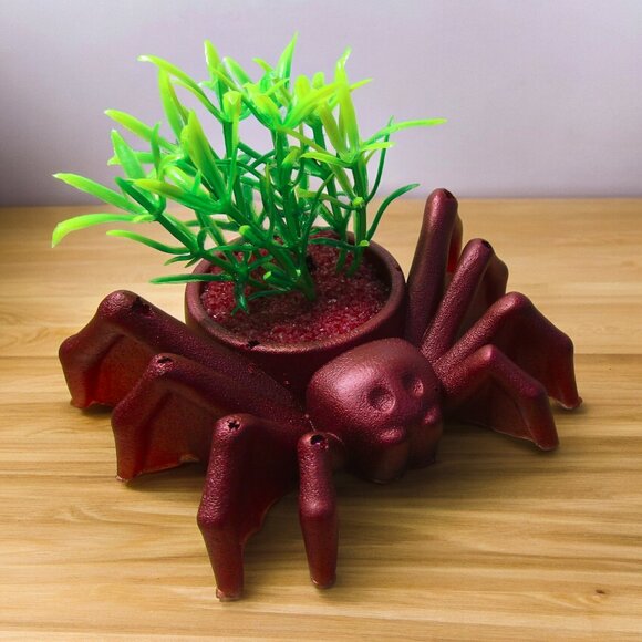 Aquarium Decoration  Creepy Spider with Colorful Plant. - Picture 4 of 9